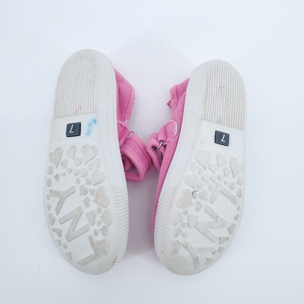 Lily NY Girl Bright Pink Mary Jane Canvas Playground School Slip On Shoe 7T - Picture 7 of 7